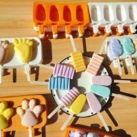 Moule à Glaçons Popsicle en Silicone DIY Durable Ovale 4 Cavités de Qualité Alimentaire Sans BPA