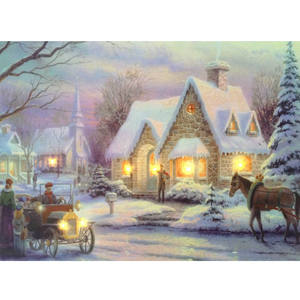 Toile murale à led art mural de noël imprime paysage <span class=keywords><strong>d</strong></span>'<span class=keywords><strong>hiver</strong></span> photos illuminées cadre pour <span class=keywords><strong>d</strong></span>écoration murale peinture de chambre - Product Image 4