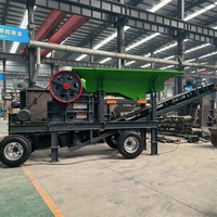 Concasseur à mâchoires mobile haute stabilité pour sable avec moteur AC, roulement et engrenage, haute productivité 8-16t/h, équipement de concassage portable