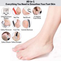 Lime électrique pour pieds et ponceuse à callosités avec tête en acier inoxydable et écran LED pour l'élimination des peaux mortes