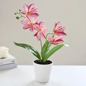 Décoration d'intérieur, fleurs artificielles dans des pots décoratifs, fleurs de magnolia réalistes à prix abordable avec pot - Product Image 3