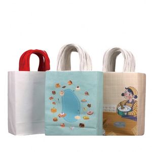 Sacs en papier imprimés en couleur, de qualité alimentaire, robustes, pour l'emballage des restaurants, promotions de marques avec options d'illustration personnalisée - Product Image 5