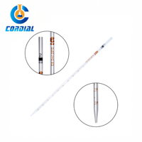 Pipette graduée en verre borosilicate CORDIAL 1/2/5/10/25/50 ml pour usage en laboratoire
