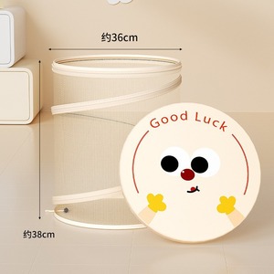 Cesta de lavandería plegable, redonda, de 36cm de diámetro, organizador de almacenamiento de tela no tejida para ropa, juguetes, uso doméstico - Product Image 1