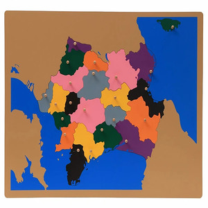 Puzzle in Legno della Mappa della Francia Montessori, Strumenti Didattici di Geografia per Asilo, Giochi Educativi per Bambini e Adolescenti - Product Image 2