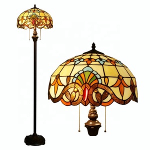 LongHuiJing Tiffany Traditional LED Floor Lamp E27 63-Inch Stained Glass Multicolored Shade Living Room Dining Room - Product Image 2