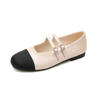Ballerines françaises à bout rond pour femmes, semelle plate, multicolores, à bride unique, style petite bandoulière, sandales au charme féminin