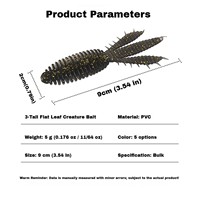 Umpan Pancing Lunak Plastik 9cm 5g Grosir, Umpan Cacing Lunak PVC 3 Ekor Bergaris
