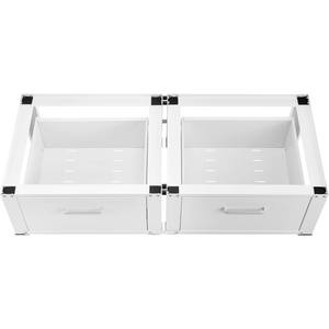 Base de Lavadora y Secadora Metálica Manual de Diseño Profesional con Gabinete de Doble Cajón, Blanca - Product Image 3