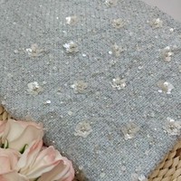 Nouveau tissu brocart brodé perlé style sequins automne/hiver, 100 % acrylique, matériau résistant à l'abrasion, articles en stock