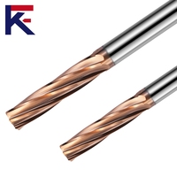 Escariador espiral de carburo de alta precisión KF H7 H8 H9 para acero inoxidable, herramienta de ranurado CNC de carburo 6F