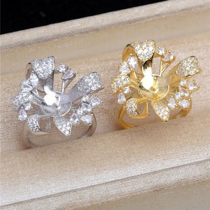 Bague en argent S925 avec perle de 11-12 mm, accessoires de bague ouverte, accessoires de main amovibles avec plateau vide JG5447 - Product Image 3