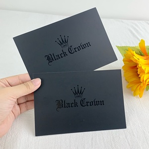 Custom Deluxe UV nero carta carta di carta opaca di istruzioni per la cura dei gioielli carta Deluxe <span class=keywords><strong>grazie</strong></span> piccola creazione di biglietti da visita - Product Image 1
