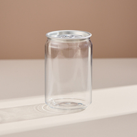 Bocaux en Plastique PET à Fond Plat avec Grande Ouverture de 56 mm, Couvercle Démontable, 250 ml, 330 ml, 375 ml, 500 ml, Scellage en Aluminium Facile à Ouvrir, pour Stockage de Desserts et Gâteaux