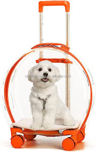 Travel Dog and Cat <b>Pet</b> Carrier with Wheels Bag Clear <b>Pet</b> Carrier Trolley Case Luggage Rolling Bubble <b>Pet</b> Carrier with Wheels - Product Image 2
