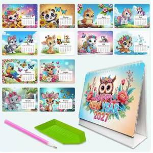 Nouveau Calendrier de Bureau DIY 2027 à Peinture Diamant, Kit d'Autocollants Diamant, Calendrier de Bureau - Product Image 1