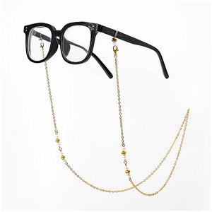 Porte-lunettes de soleil en chaîne métallique antidérapante pour <span class=keywords><strong>homme</strong></span> et femme Ninestar, longueur 76 cm, accessoires pour lunettes à suspendre au cou, simplicité - Product Image 1