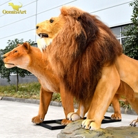 Modèle d'animal de simulation de parc animalier, Lion grandeur nature, Modèle animatronique, Lion taille réelle à vendre