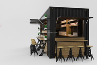 Maisons préfabriquées en conteneurs, cafés et magasins pliables en acier, garages en kit, maisons préfabriquées pour centres commerciaux et villégiatures