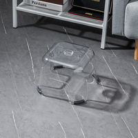 Taburete Apilable Transparente de Plástico HORE, Moderno, Antideslizante, Multiusos, con Esquinas Redondeadas, para Sala de Estar, Baño y Niños