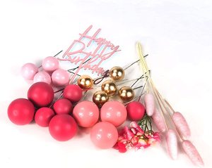 29 Piezas <span class=keywords><strong>de</strong></span> <span class=keywords><strong>Flores</strong></span> Artificiales <span class=keywords><strong>de</strong></span> Color Rosa Intenso y Dorado, Hojas <span class=keywords><strong>de</strong></span> Palma, Decoración <span class=keywords><strong>para</strong></span> Pasteles <span class=keywords><strong>de</strong></span> Boda y Baby Shower - Product Image 3
