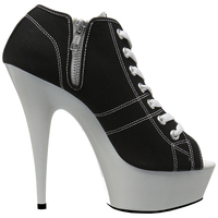 Passerelle 15cm mode talons fins plate-forme pompes Peep Toe Denim bande pôle danse grande taille femmes à lacets Sexy fétiche danseuse exotique