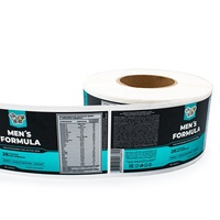 Etiquetas Personalizadas de Lujo para Multivitaminas Masculinas, 1200dpi HD, Bopp, Resistentes a la Luz, con Braille en Relieve, Etiquetas para Suplementos Activos
