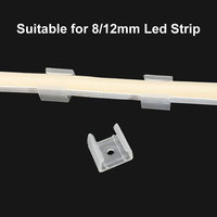 6mm 8mm 12mm 15mm LED Bande Fix Clips Titulaire Connecteur Accessoires Fixation 2835 Neon Light 220V Flexible COB Boucle En Plastique 6000K