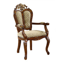 Chaise de salle à manger en bois massif classique moderne de luxe, cadre sculpté en bois massif brun noble, meubles de salle à manger pour la maison, la villa, l'hôtel