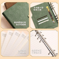 Carnet A5 multifonctionnel à feuilles mobiles, style professionnel, couverture en cuir PU premium changeant de couleur, beige, papier protecteur pour les yeux, coffret cadeau