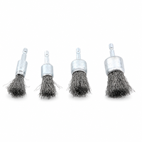 Brosse métallique noire de type stylo à tige hexagonale ondulée pour outil rotatif, nettoyage, polissage, meuleuse rotative, finition des surfaces métalliques