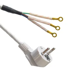 En kaliteli endonezya pazarı için güç kablosu ve uzatma kablosu 3 Prong pamuk örgülü AC güç kablosu pirinç ocak
