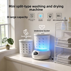 <span class=keywords><strong>Lavadora</strong></span>-Secadora Automática con Alimentación USB, Diseño Compacto de Doble Tina, Cesta de Lavado <span class=keywords><strong>Desmontable</strong></span>, <span class=keywords><strong>Lavadora</strong></span> Portátil - Product Image 3