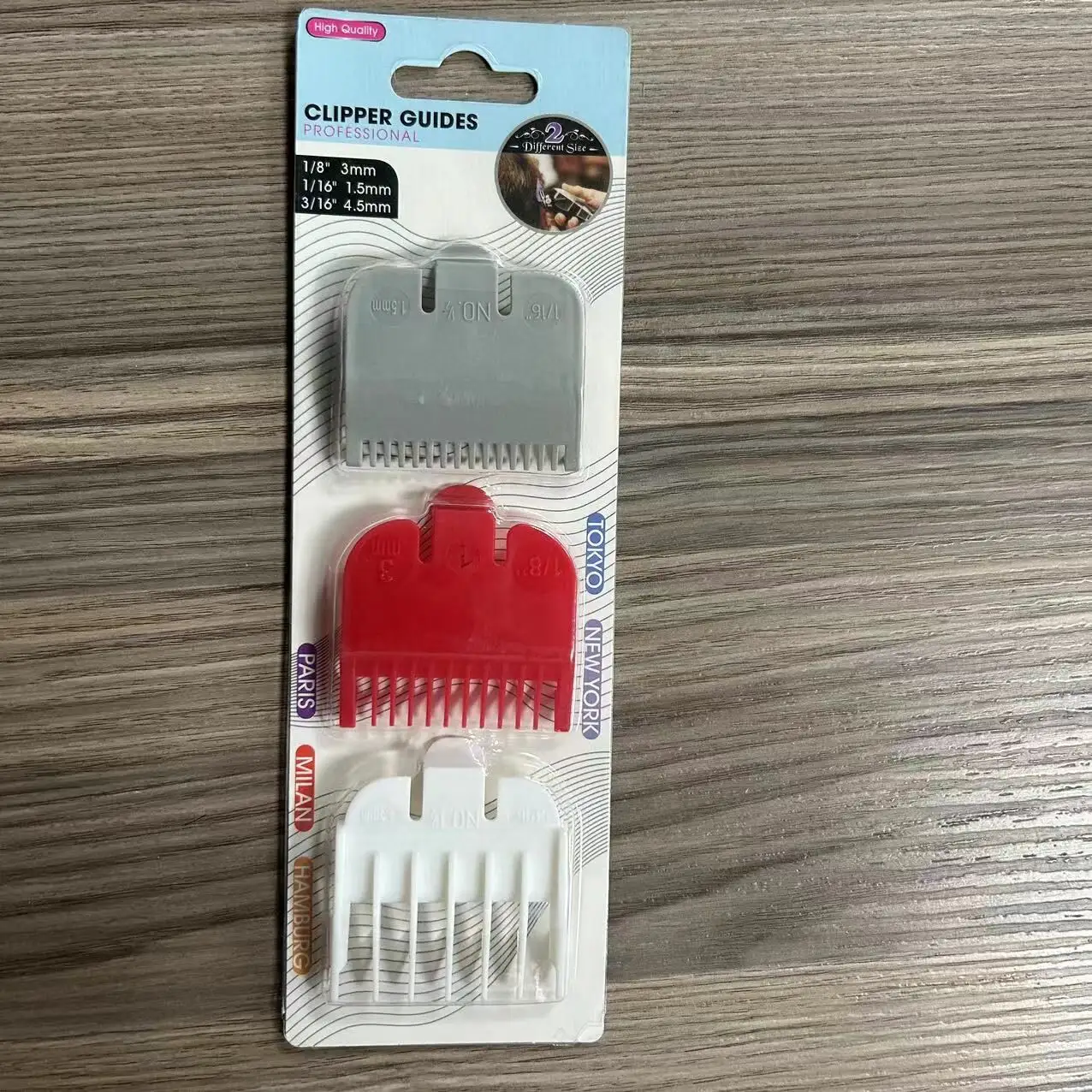 Sisir plastik kait logam, 1.5mm 3mm 4.5mm, sisir panduan pemotong, 2 buah pelindung untuk gunting rambut Universal