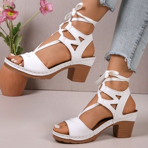 Chaussures de mariage pour femmes style européen et américain 2026, sexy, été/hiver, légères, à talon compensé ultra-haut, à brides croisées en T, style coréen - Product Image 4