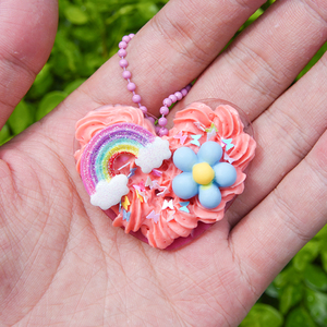 Trẻ em tự làm màu hồng mô phỏng kem Kit sáng tạo dán đồ chơi cho crafting Móc chìa khóa túi trang trí - Product Image 4