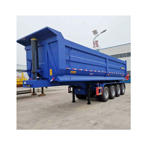 Camion benne minier 3 essieux de marque, semi-remorque benne arrière 20-25T, benne latérale en acier, suspension pneumatique, Shandong 9500x2500x3500 à vendre - Product Image 1