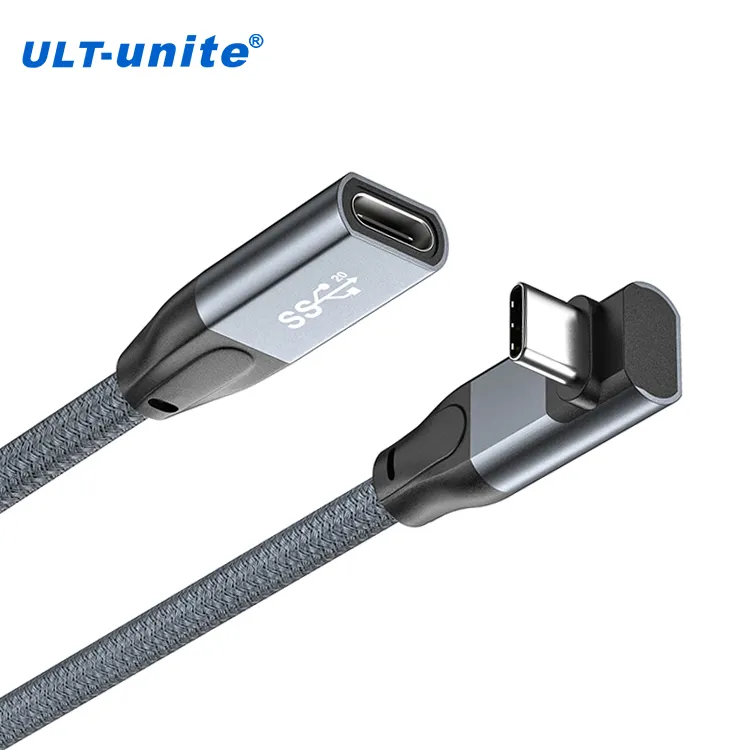 ULT-unite 20Gbps 20V 5A 100W 4K Transmisión de audio y video Compatible USB3.1 USB 3,2 cable de extensión macho a hembra