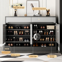 Affichage Armoire à chaussures porte de ménage à l'extérieur du couloir nouvelle porte d'entrée placard avec tiroir de rangement étagère à chaussures économique simple