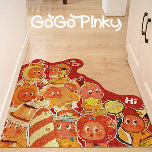 Alfombra de entrada rectangular con diseño de dibujos animados de animales lindos para interiores, resistente al desgaste y apta para limpieza con aspiradora. - Product Image 4