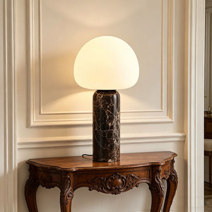 Modern Luxury <strong>Table</strong> Light Hotel Decor Glass <strong>Lamp</strong> <strong>Shade</strong> Mushroom Marble Base <strong>Table</strong> <strong>Lamp</strong> <strong>for</strong> Reading Room or Bedroom - Product Image 5