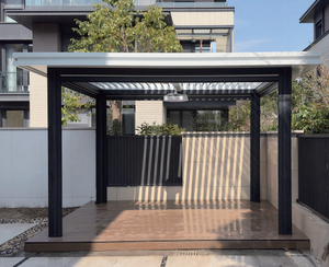 ซุ้มซุ้มศาลาและซุ้มอะลูมิเนียมพร้อมหลังคาพีวีซีแบบพับเก็บได้สำหรับบานประตูหน้าต่างสวนหลังบ้าน - Product Image 2