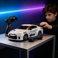 Voiture de course RC WGNRC S916 GTR 1/43 pour drift sur bureau, vitesse élevée 15 km/h, mini voiture RC légère, voiture de course sportive RC, mini voiture de drift de bureau