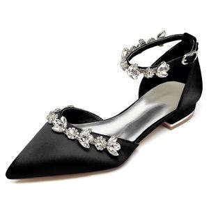 Ladies' <b>Flat</b> <b>Pointed</b> <b>Toe</b> diamond Chain Wristband Wedding Shoes, Bride Shoes, Bridesmaid Shoes, Party Shoes - Product Image 1