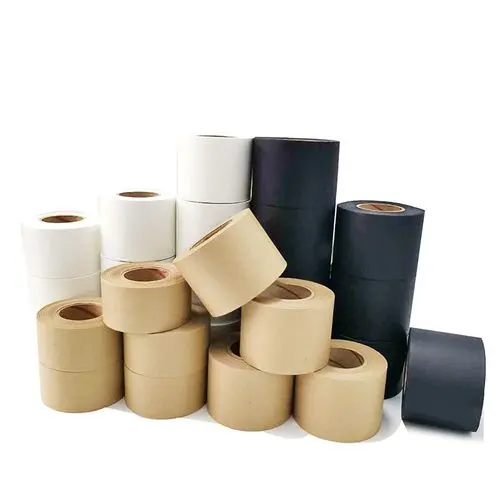 Customized Logo Black Kraft Paper Tape Activated Glue Water-Lined Lined Adhesive Active Water Kraft Tape
