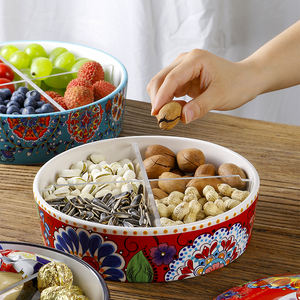 Convient au bol à couvercle multi-compartiments en céramique exotique pour les réunions de famille pour contenir des fruits, des chocolats et des <span class=keywords><strong>bonbons</strong></span> - Product Image 2