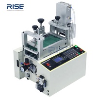 Machine de découpe automatique de haute précision pour tubes thermorétractables avec alimentation par rail et tampon de table, en promotion