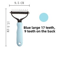 Peigne spécial à dents fines en acier inoxydable Peigne pour animaux de compagnie écologique pour chien chat Outil d'épilation en plastique