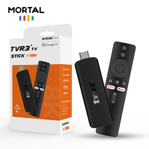 Mortal tvr3 + Android 14.0 Đen TV Stick Rockchip 3518 Quad Core RAM 2GB Rom 16GB bằng giọng nói từ xa 4k kép Wifi streaming phương tiện truyền thông - Product Image 1