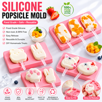 TOPIN SRP-D011 Moule à sucettes glacées et à crème glacée en silicone de qualité alimentaire personnalisé, réutilisable, DIY pour les enfants, friandises glacées maison